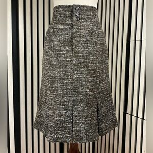 Nanette Lepore Brown and Gray WoolBlend Tweed A-Line Skirt, Sz 4